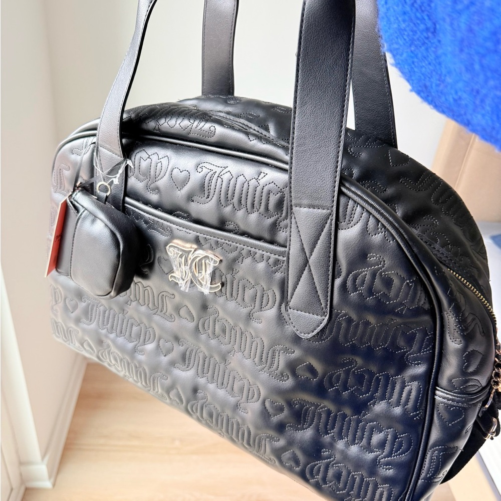 Juicy Couture Black Embossed Duffel Bag